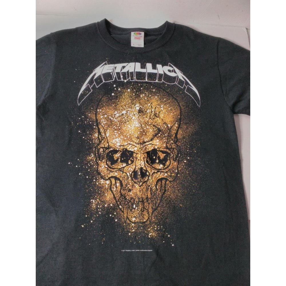 Metallica 2011 Tour big logo T-Shirt black Rock Metal Sz Small Fruit of Loom - Picture 2 of 7
